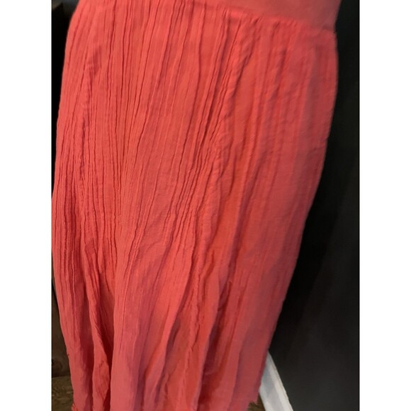 Free People Embroidered Coral Dress Cutouts Boho Gauze Skirt Cottagecore S - Picture 10 of 10